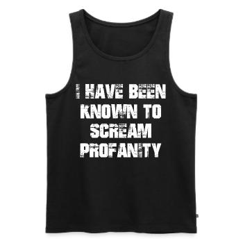 I have been known to scream profanity - Männer Premium Bio Tank Top - Schwarz - Vorne - AI Model Male 178 light (178cm)