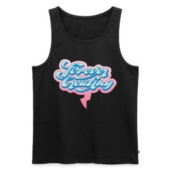 Forever Creating – Künstlerische Typografie - Männer Premium Bio Tank Top - Schwarz - Vorne - Michal (187cm)