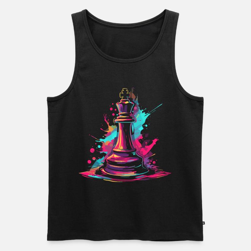 Graffiti d’échecs - Débardeur bio Premium Homme - noir