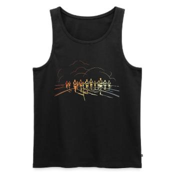 Jogger Line Art 90s Look - Men's Premium Organic Tank Top - black - Front - AI Model Male 178 light (178cm)