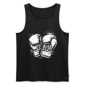 Boxing Gloves Drawing - Men's Premium Organic Tank Top - black - Front - AI Model Male 178 light (178cm)
