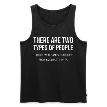 Il y a deux types de personnes qui extrapolent - Débardeur bio Premium Homme - noir - Devant - AI Model Male 178 light (178cm)