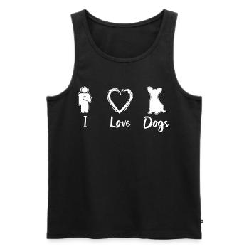 J’adore les chiens - Débardeur bio Premium Homme - noir - Devant - Michal (187cm)