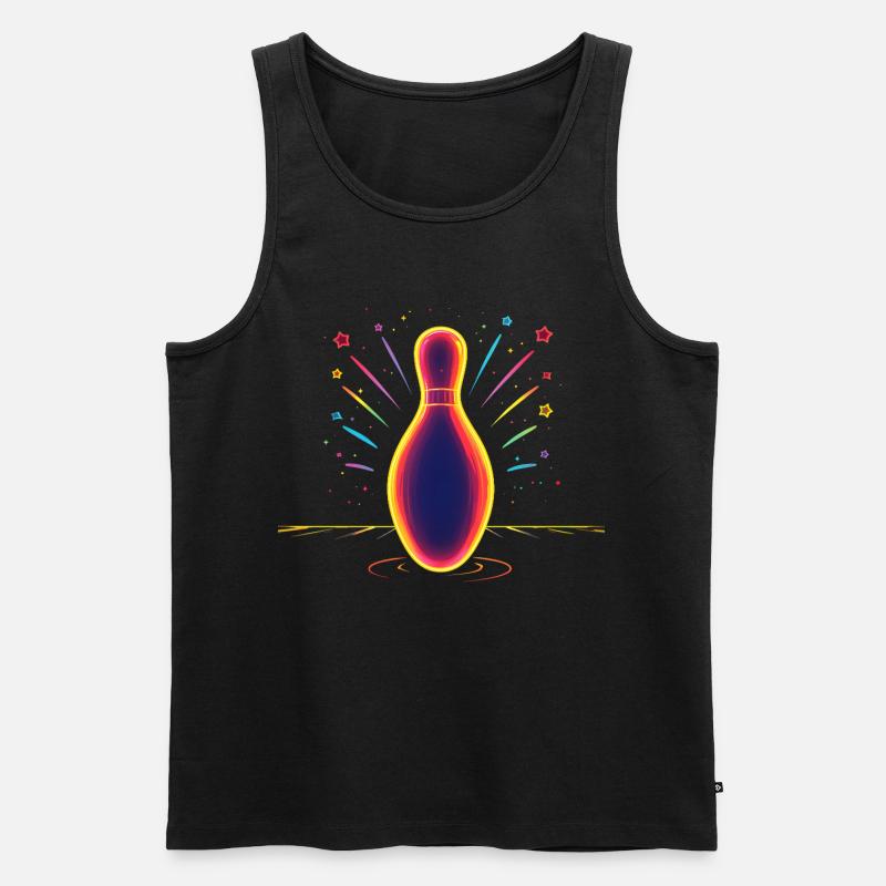 Bowling Synthwave - Männer Premium Bio Tank Top - Schwarz