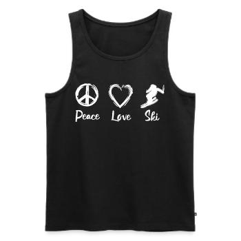 Peace Love Skis - Débardeur bio Premium Homme - noir - Devant - AI Model Male 178 light (178cm)