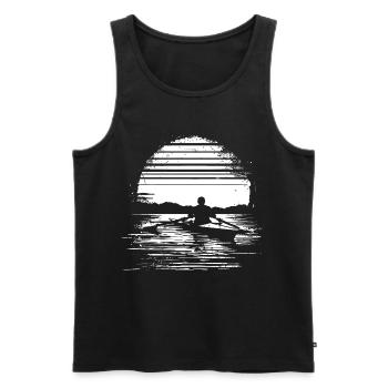 Rudern Skizze - Männer Premium Bio Tank Top - Schwarz - Vorne - AI Model Male 178 light (178cm)