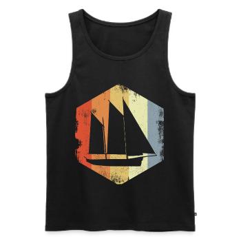 Sailing ship - Men's Premium Organic Tank Top - black - Front - Michal (187cm)