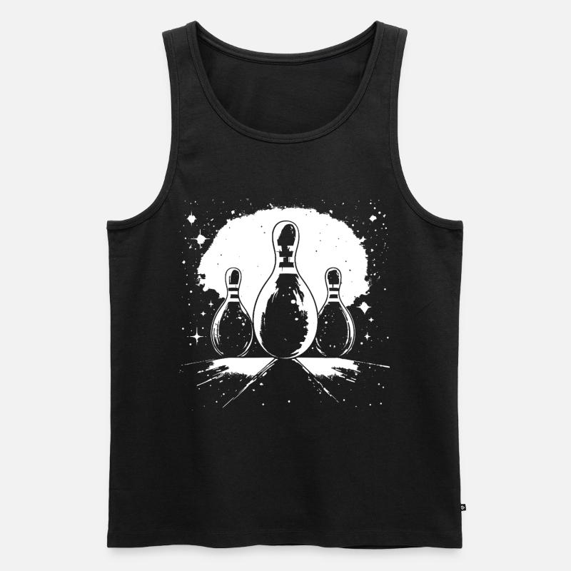 Bowling Pins - Männer Premium Bio Tank Top - Schwarz