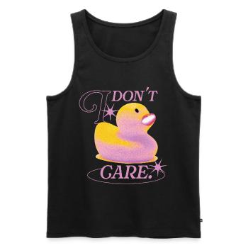 Je m’en fous canard - Débardeur bio Premium Homme - noir - Devant - AI Model Male 178 light (178cm)