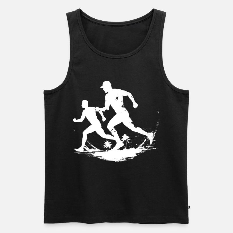 Laufende Grafik - Männer Premium Bio Tank Top - Schwarz