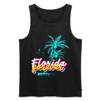 Florida Forever Palmenparadies - Männer Premium Bio Tank Top - Schwarz - Vorne - Michal (187cm)