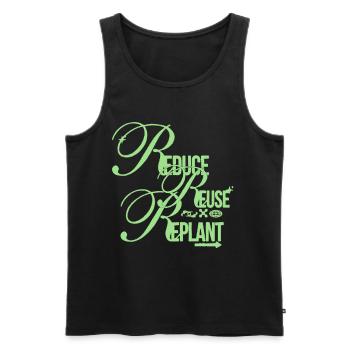 Reduce Reuse Replant Statement - Männer Premium Bio Tank Top - Schwarz - Vorne - AI Model Male 178 light (178cm)