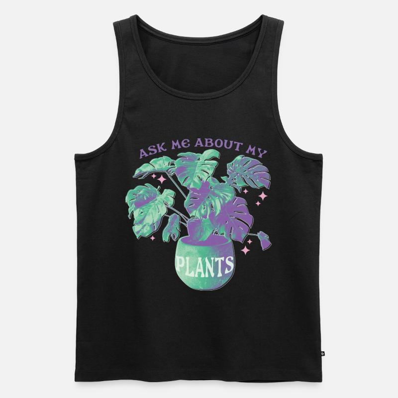 Ask Me About My Plants - Männer Premium Bio Tank Top - Schwarz