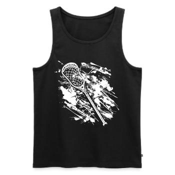 Graffiti de batte de crosse - Débardeur bio Premium Homme - noir - Devant - AI Model Male 178 light (178cm)