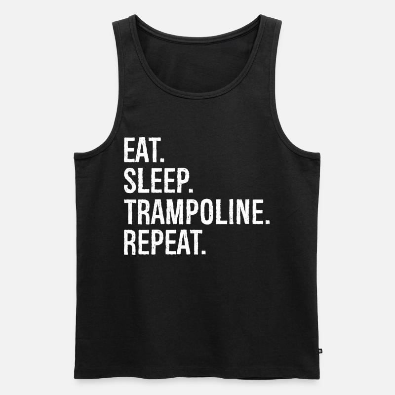 eat sleep trampoline repeat - Männer Premium Bio Tank Top - Schwarz