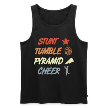 Vintage Cheerleader Saying - Men's Premium Organic Tank Top - black - Front - AI Model Male 178 light (178cm)