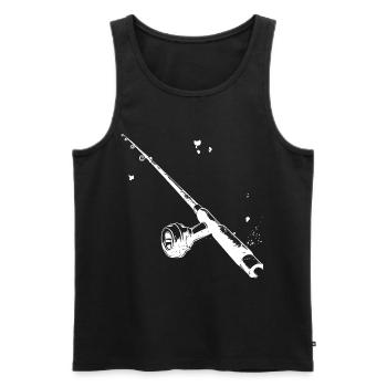 Fishing Rod Drawing - Men's Premium Organic Tank Top - black - Front - Michal (187cm)
