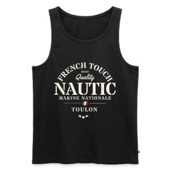 Authentisches maritimes Design von Toulon - Männer Premium Bio Tank Top - Schwarz - Vorne - AI Model Male 178 light (178cm)