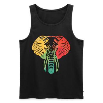 Tête d’éléphant coloré - Débardeur bio Premium Homme - noir - Devant - Michal (187cm)