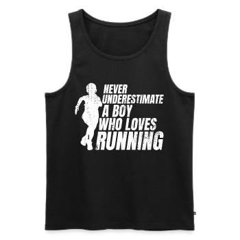 Lustiger Läufer Junge - Männer Premium Bio Tank Top - Schwarz - Vorne - Michal (187cm)