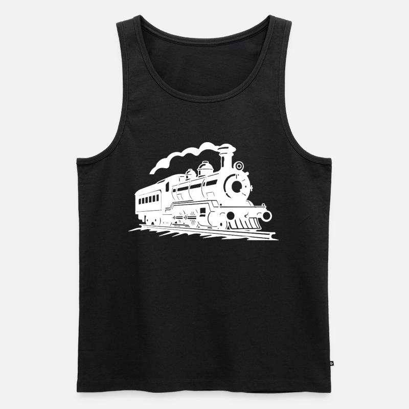 Eisenbahn - Männer Premium Bio Tank Top - Schwarz