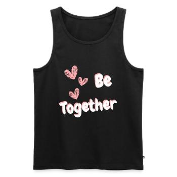 BE TOGETHER - Débardeur bio Premium Homme - noir - Devant - AI Model Male 178 light (178cm)