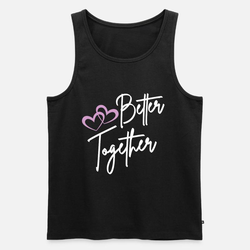 Better Together Script Hearts - Débardeur bio Premium Homme - noir