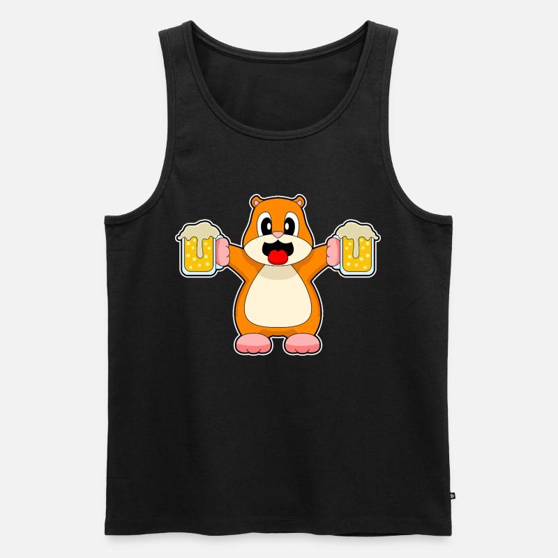 Hamster Bier - Männer Premium Bio Tank Top - Schwarz
