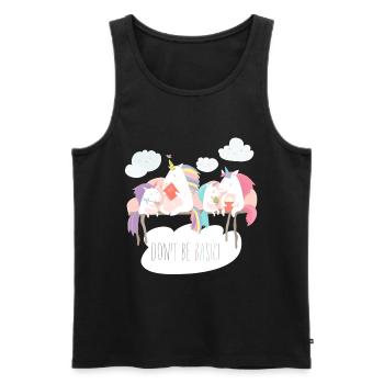 Unicorn don't be basic statement - Men's Premium Organic Tank Top - black - Front - AI Model Male 178 light (178cm)