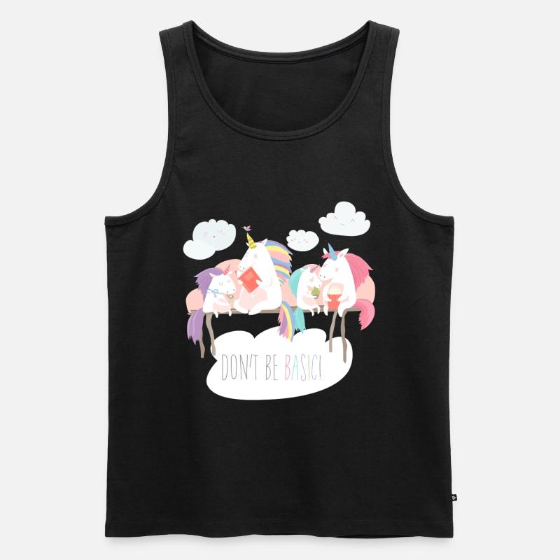 Einhorn don't be basic statement - Männer Premium Bio Tank Top - Schwarz