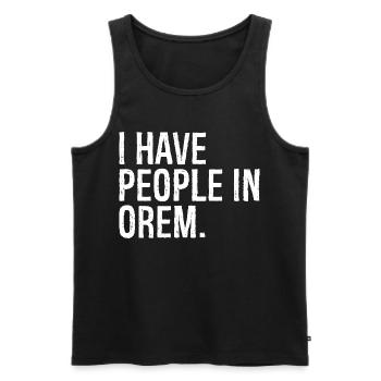 J’ai des gens à Orem - Débardeur bio Premium Homme - noir - Devant - Michal (187cm)