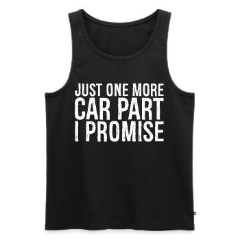just one more car part I promise - Männer Premium Bio Tank Top - Schwarz - Vorne - AI Model Male 178 light (178cm)