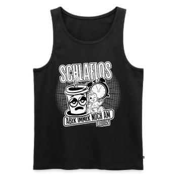 Schlaflos – aber immer noch am leben. Mom Life - Männer Premium Bio Tank Top - Schwarz - Vorne - AI Model Male 178 light (178cm)