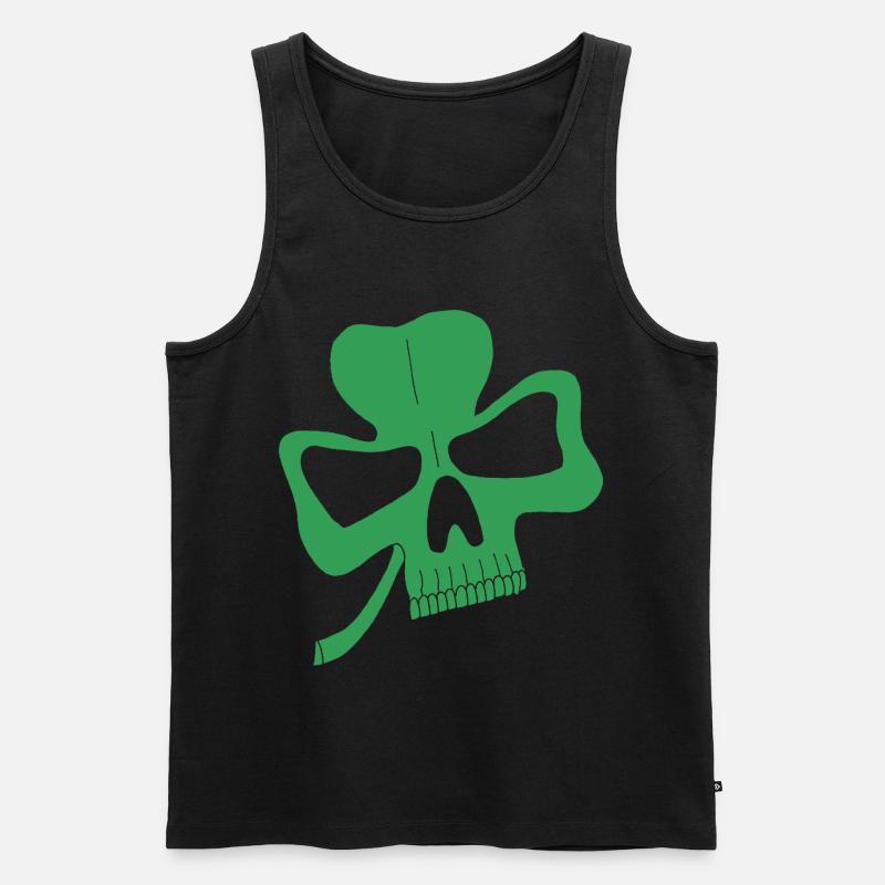 Klee-Schädel - Männer Premium Bio Tank Top - Schwarz