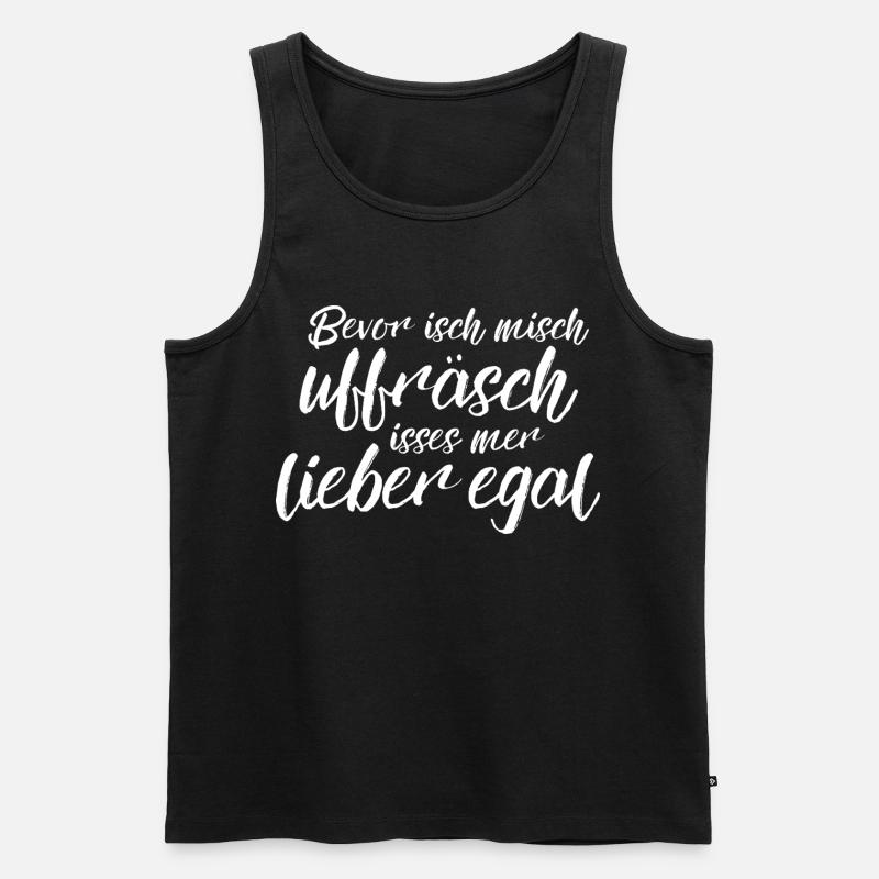 Lieber egal - weiss - Männer Premium Bio Tank Top - Schwarz