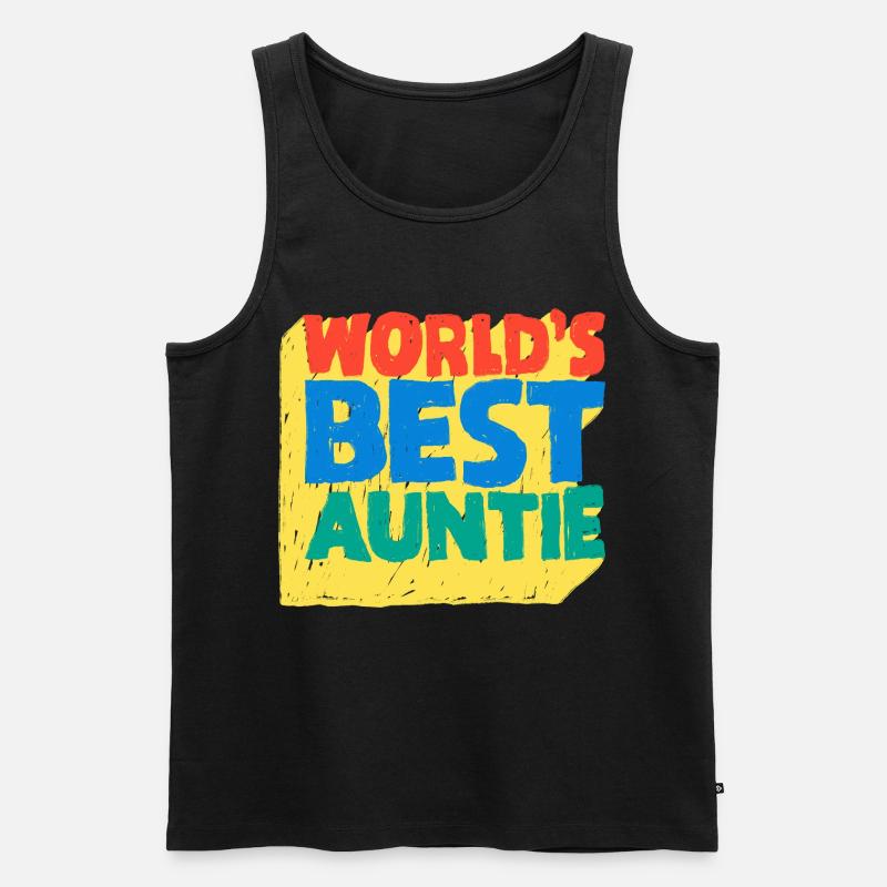 World's Best Auntie Pop-Design - Männer Premium Bio Tank Top - Schwarz
