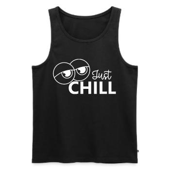 Just Chill / Just Relaxed - Men's Premium Organic Tank Top - black - Front - AI Model Male 178 light (178cm)