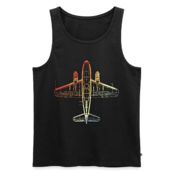 Vintage Airplane Line Art - Men's Premium Organic Tank Top - black - Front - Michal (187cm)