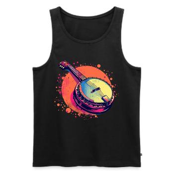 Banjo Comic Look - Men's Premium Organic Tank Top - black - Front - Michal (187cm)