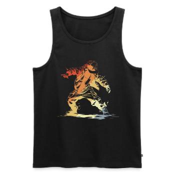 B-Boy Retro - Men's Premium Organic Tank Top - black - Front - AI Model Male 178 light (178cm)