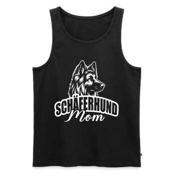 "Shepherd Mom" with dog head - Men's Premium Organic Tank Top - black - Front - Michal (187cm)