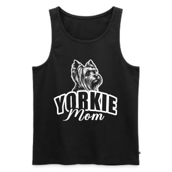 « Yorkie Mom » avec tête de chien - Débardeur bio Premium Homme - noir - Devant - Michal (187cm)