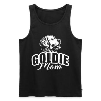 "Goldie Mom" mit Hundekopf - Männer Premium Bio Tank Top - Schwarz - Vorne - Michal (187cm)