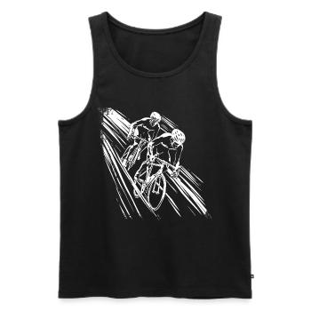 Cyclists Graphic - Men's Premium Organic Tank Top - black - Front - Michal (187cm)