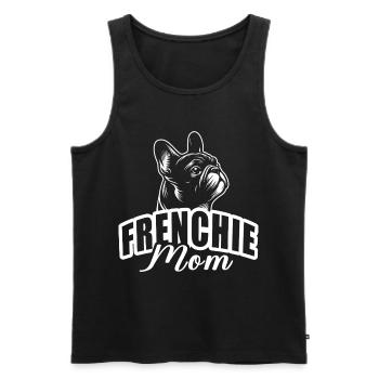 "Frenchie Mom" mit Hundekopf - Männer Premium Bio Tank Top - Schwarz - Vorne - Michal (187cm)