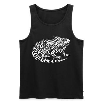 Iguane tribal - Débardeur bio Premium Homme - noir - Devant - Michal (187cm)