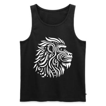 Mandrill tribal - Débardeur bio Premium Homme - noir - Devant - Michal (187cm)