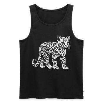 Ocelot tribal - Débardeur bio Premium Homme - noir - Devant - Michal (187cm)