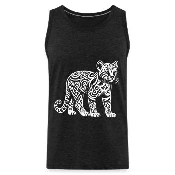 Ocelot tribal - Débardeur bio Premium Homme - charbon - Devant - Alexander (188cm)