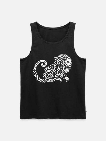 Tamarin-lion doré tribal - Débardeur bio Premium Homme - noir